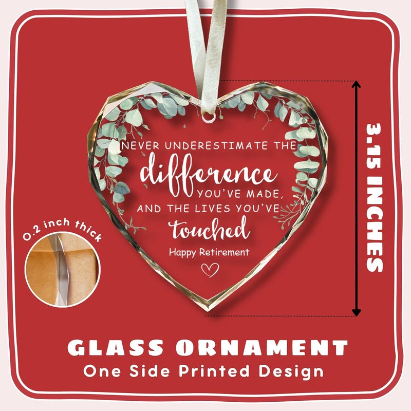 TEEBIM Retirement Gifts - Retirement Gifts for Women, Men 2025 - Retired Ornament 2025 - Retired Gift for Coworker, Boss, Employee, Teacher, Nurse, Woman, Man - Glass Christmas Ornament Keepsake - Image 2